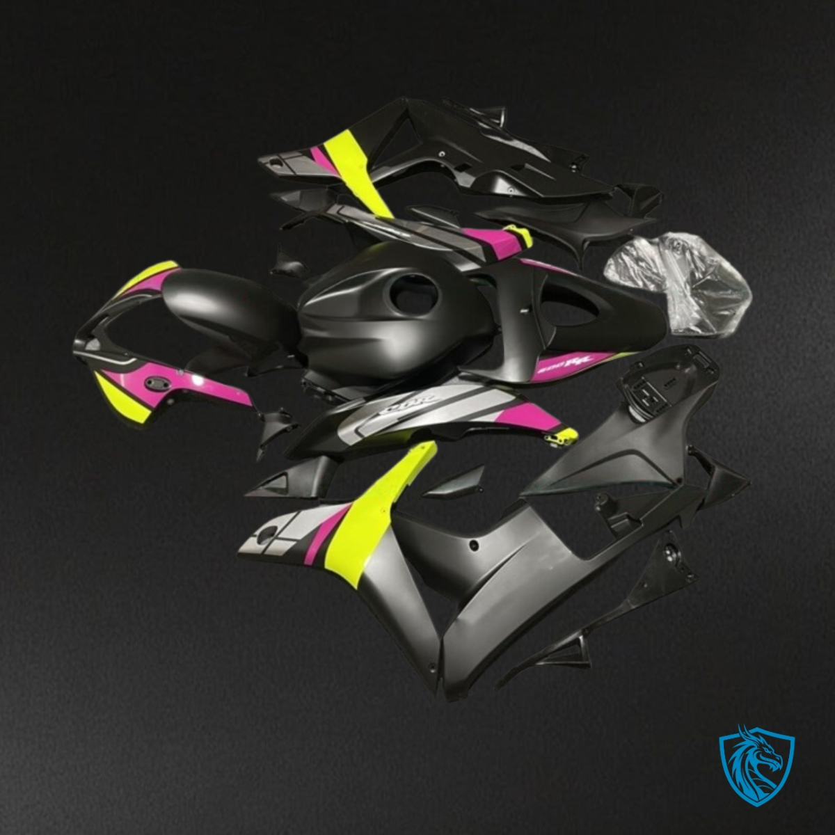 Honda CBR600RR (2007-2008) Black, Yellow & Pink - MERGEment Motorcycle Fairings Kit