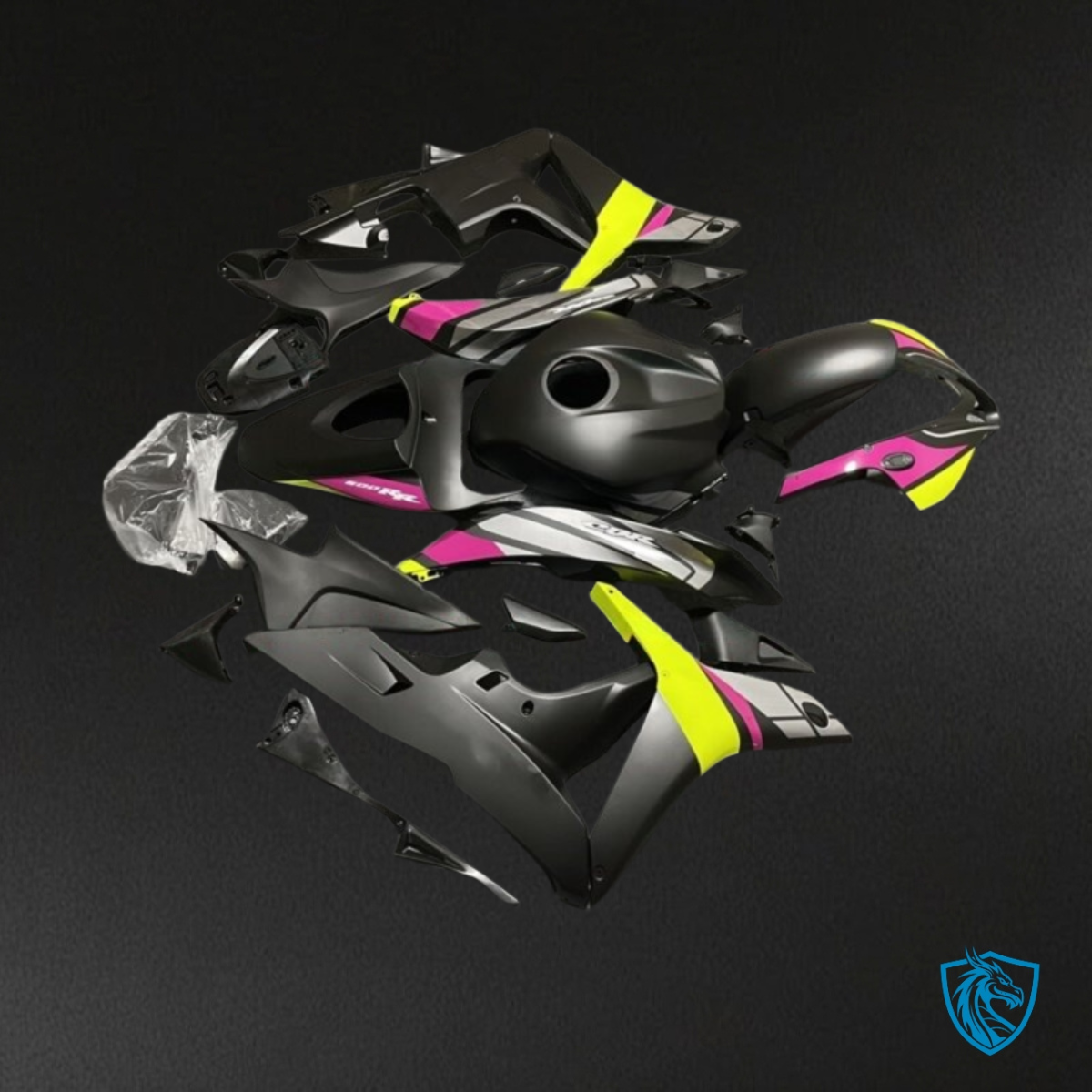 Honda CBR600RR (2007-2008) Black, Yellow & Pink - MERGEment Motorcycle Fairings Kit
