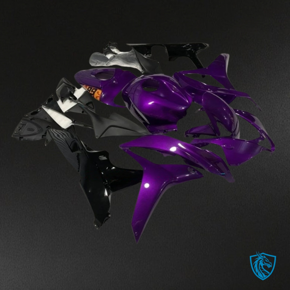 Honda CBR600RR (2007-2008) Gloss Purple & Black Fairing Kit | ABS Bodywork