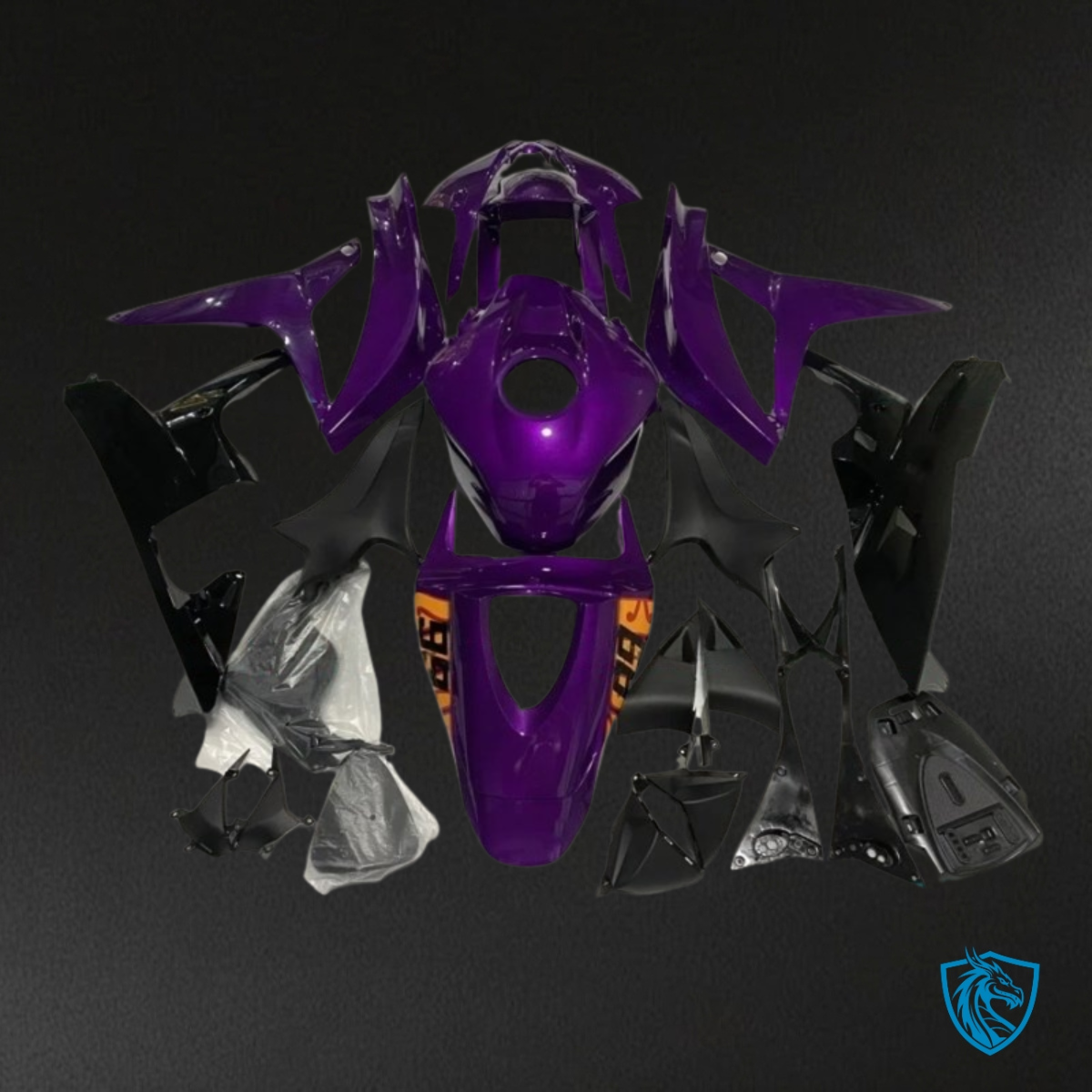 Honda CBR600RR (2007-2008) Gloss Purple & Black Fairing Kit | ABS Bodywork