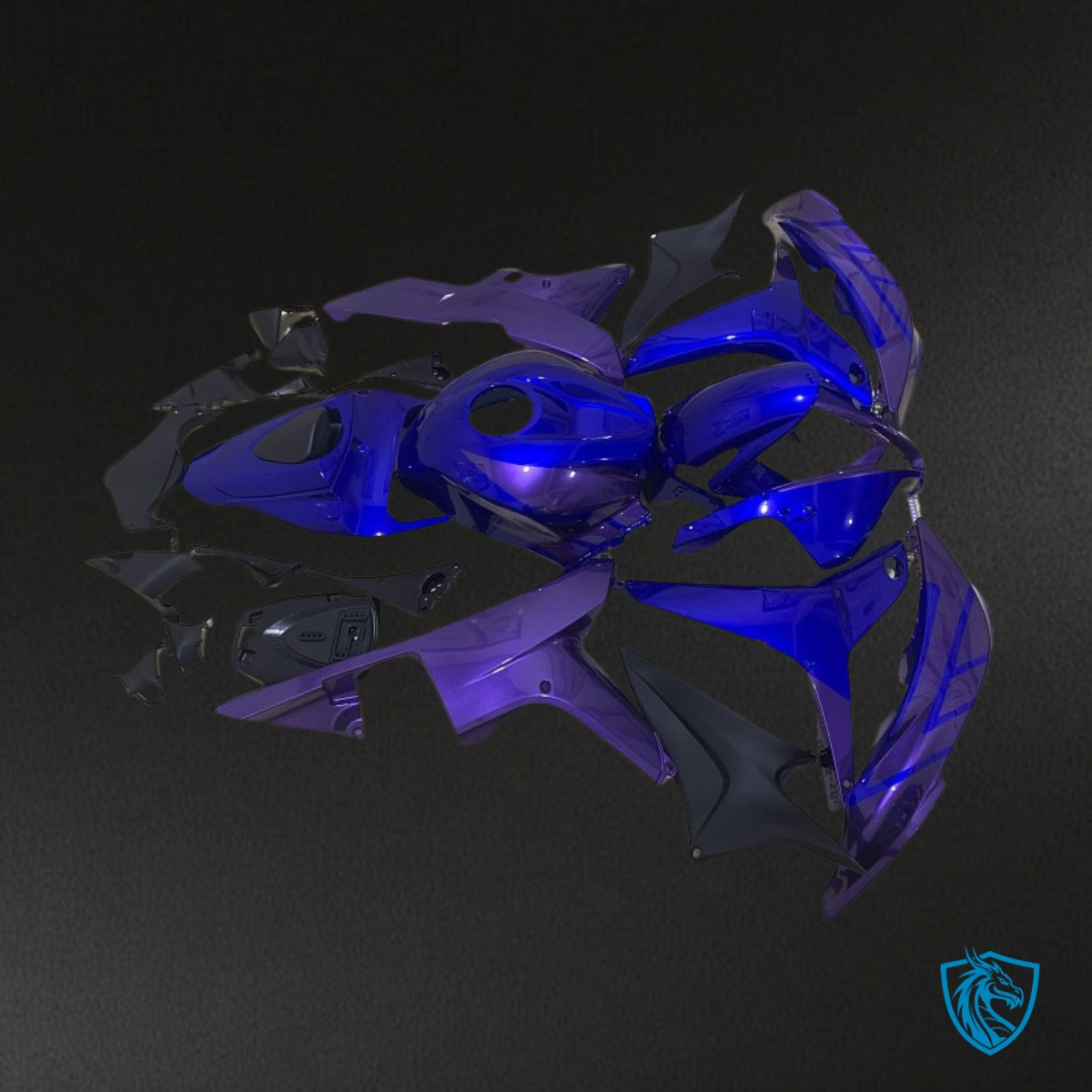 Honda CBR600RR (2007-2008) Blue & Purple - Custom ABS Fairing Kit