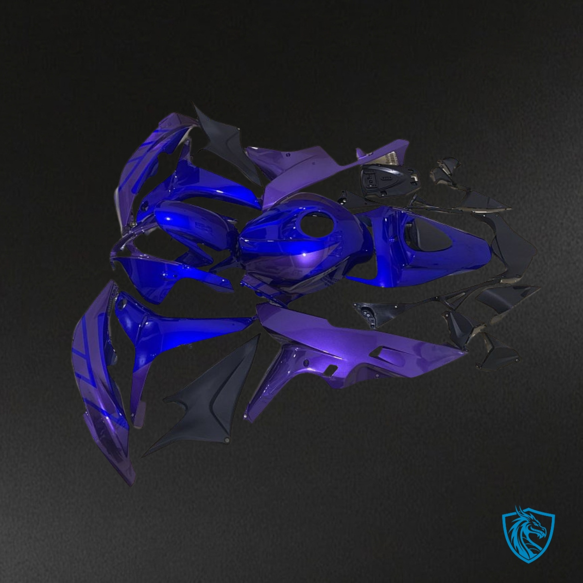 Honda CBR600RR (2007-2008) Blue & Purple - Custom ABS Fairing Kit