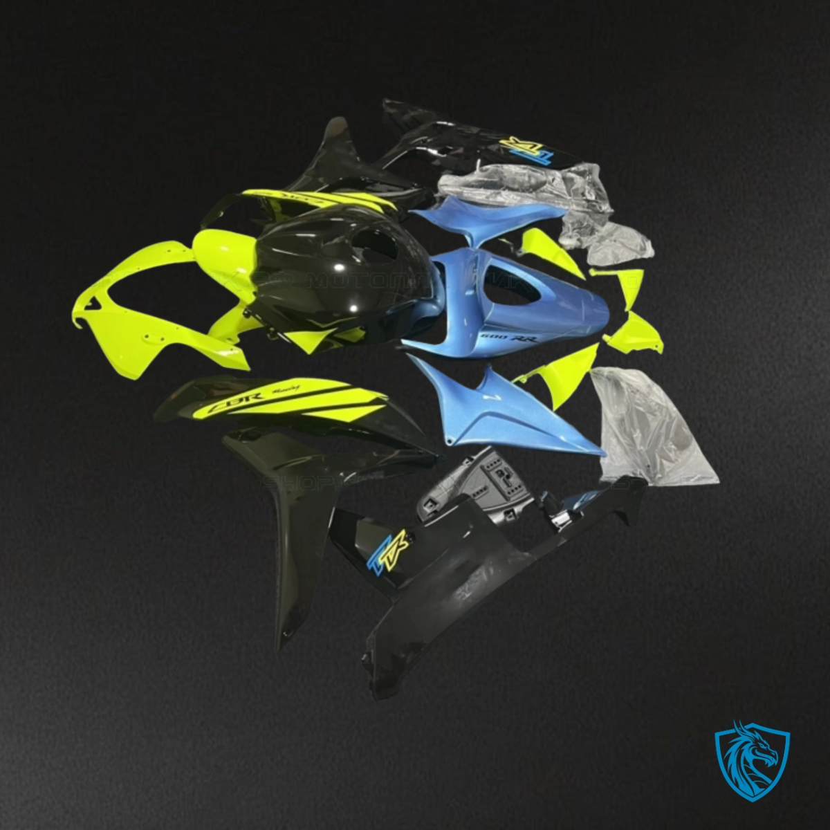 Honda CBR600RR (2007-2008) Blue, Yellow & Black - MERGEment Motorcycle Fairings Kit