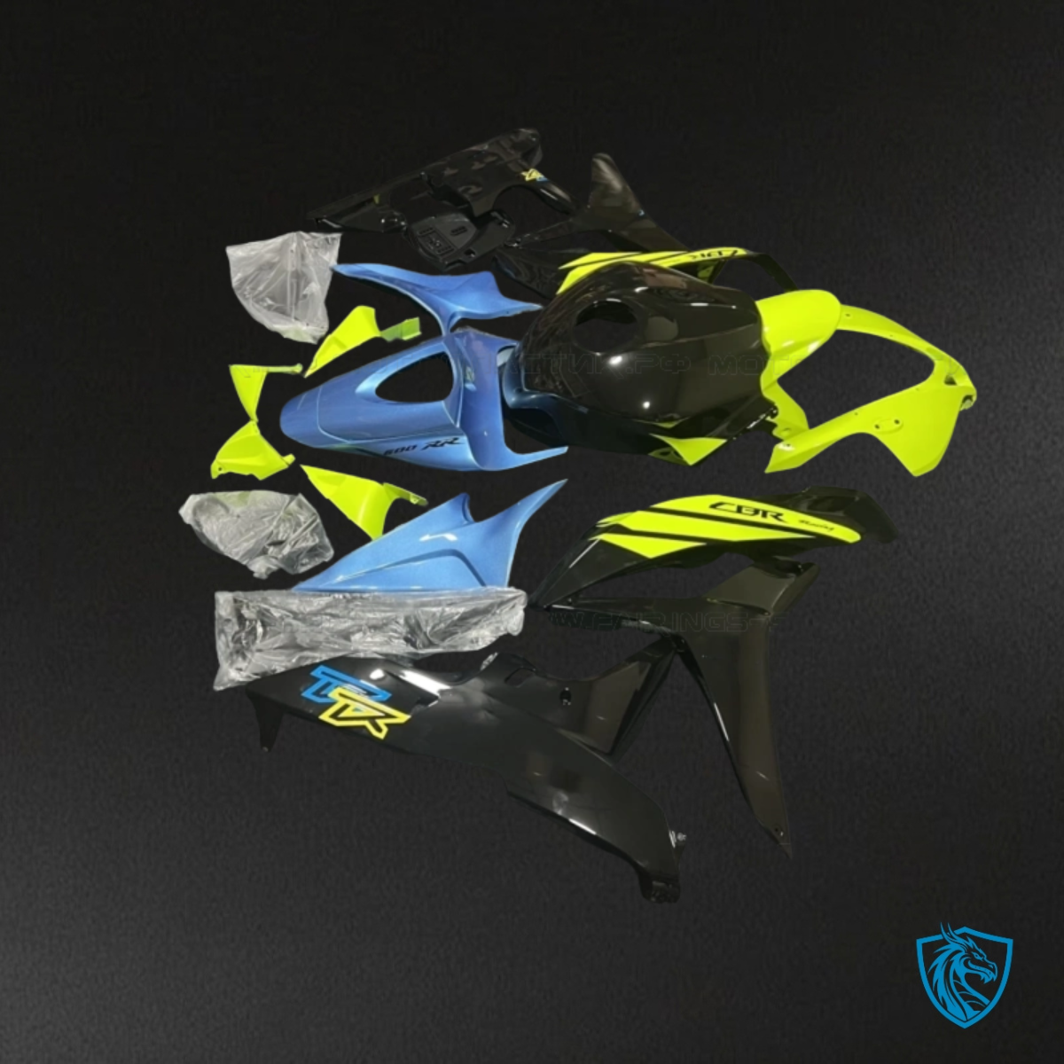Honda CBR600RR (2007-2008) Blue, Yellow & Black - MERGEment Motorcycle Fairings Kit