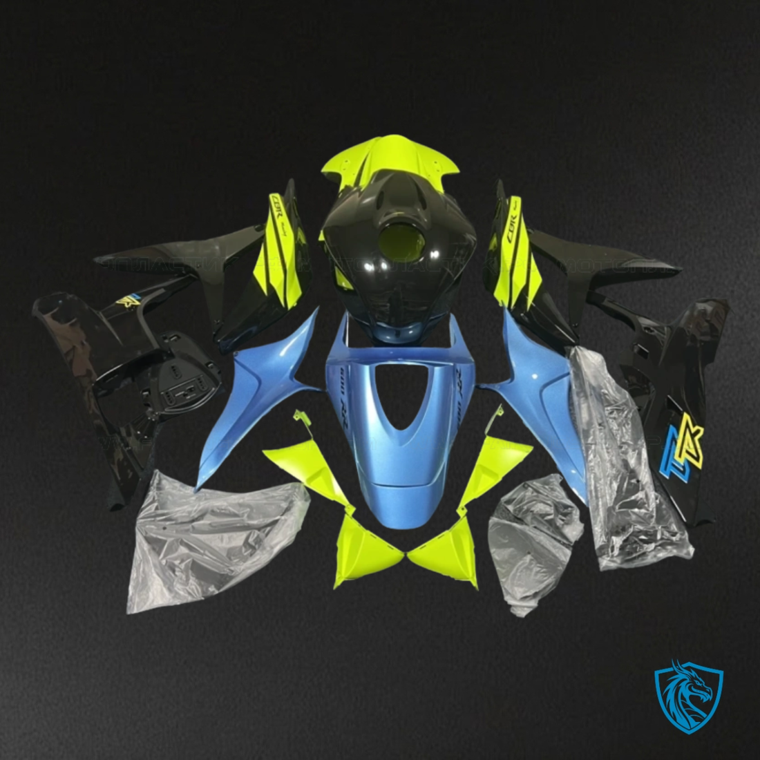 Honda CBR600RR (2007-2008) Blue, Yellow & Black - MERGEment Motorcycle Fairings Kit