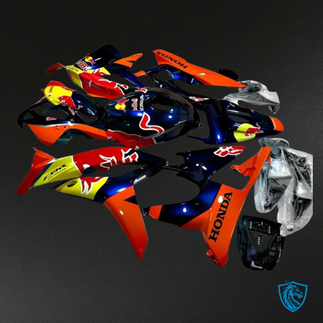 Honda CBR600RR (2007-2008) Blue, Red & Yellow Red Bull - MERGEment Motorcycle Fairings Kit