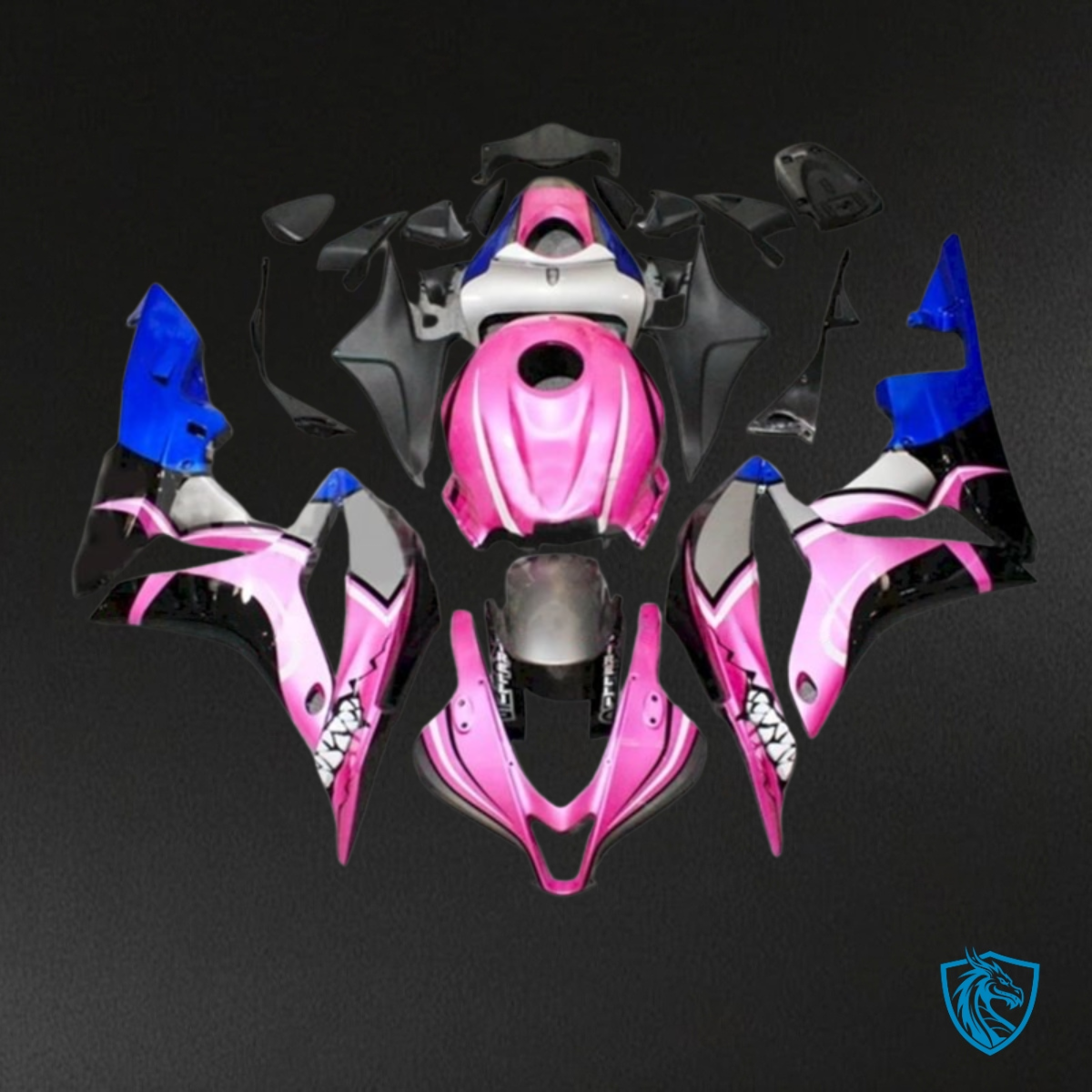 Honda CBR600RR (2007-2008) Blue & Shark Pink – MERGEment Motorcycle Fairings Kit