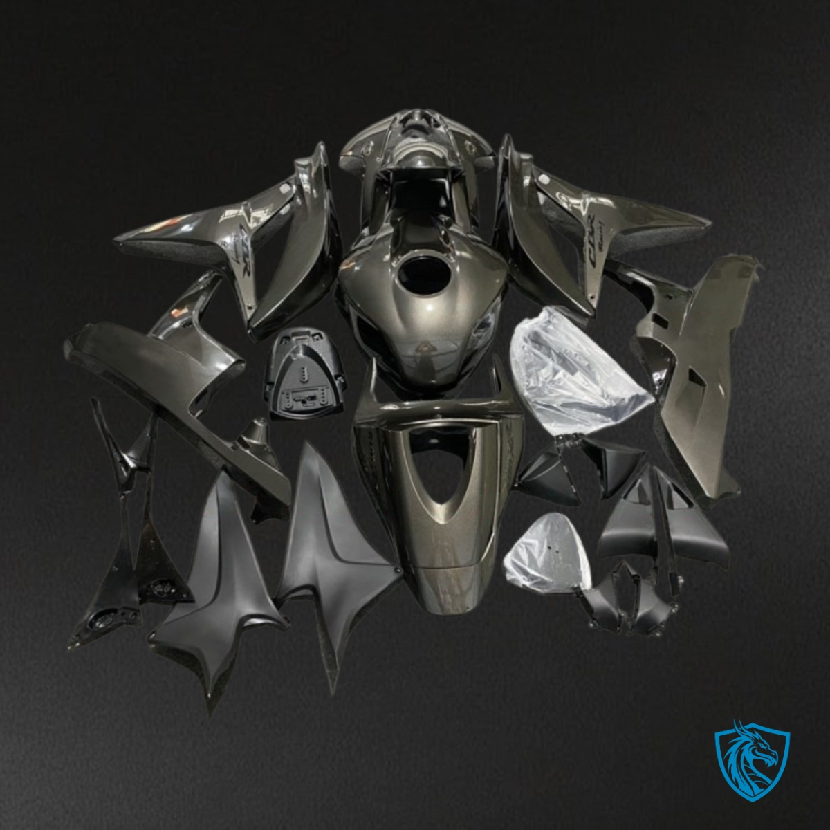 Honda CBR600RR (2007-2008) Dark Gray Glossy - MERGEment Motorcycle Fairings Kit