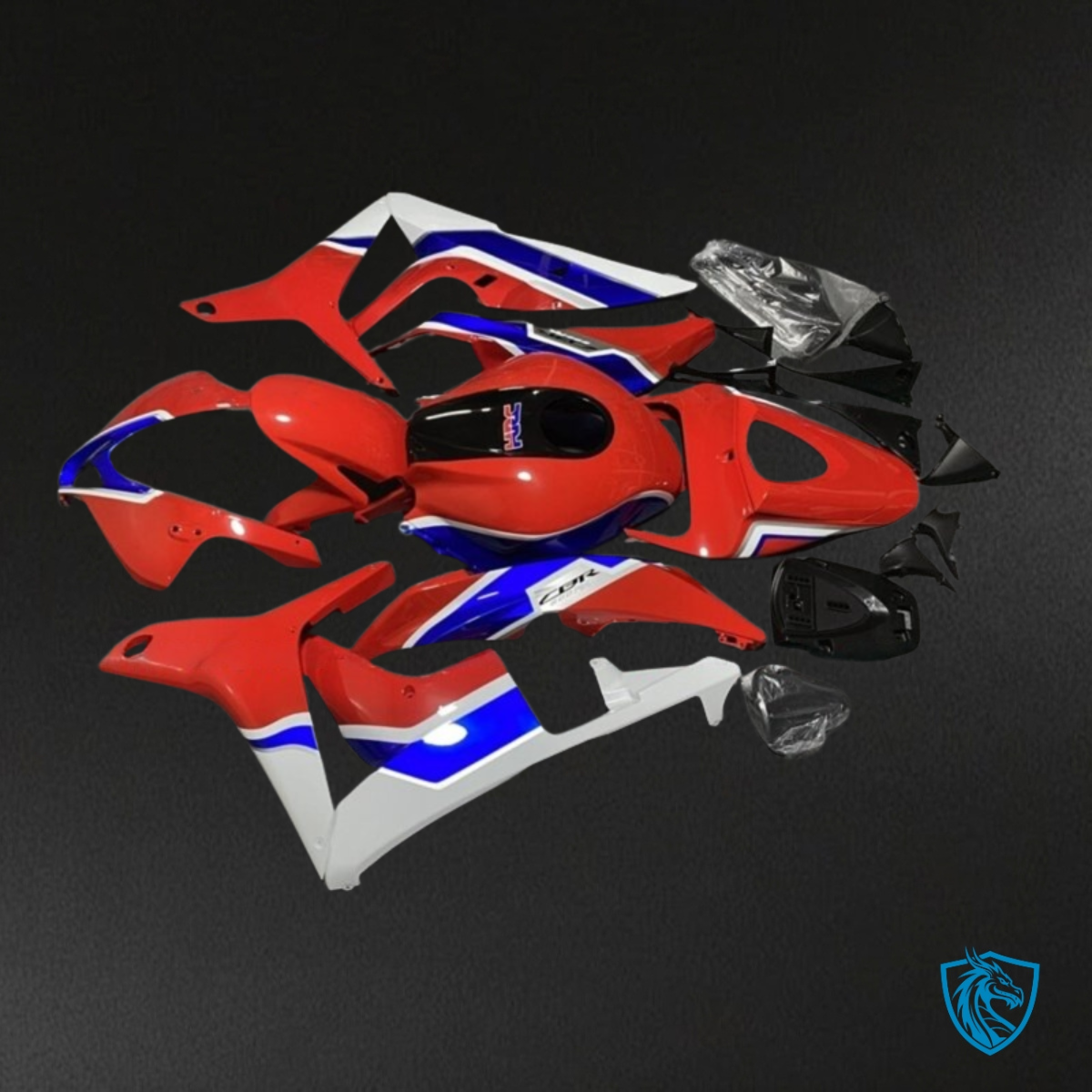 Honda CBR600RR (2007-2008) Red, White & Black Plastic Kit - Custom ABS Fairing Kit
