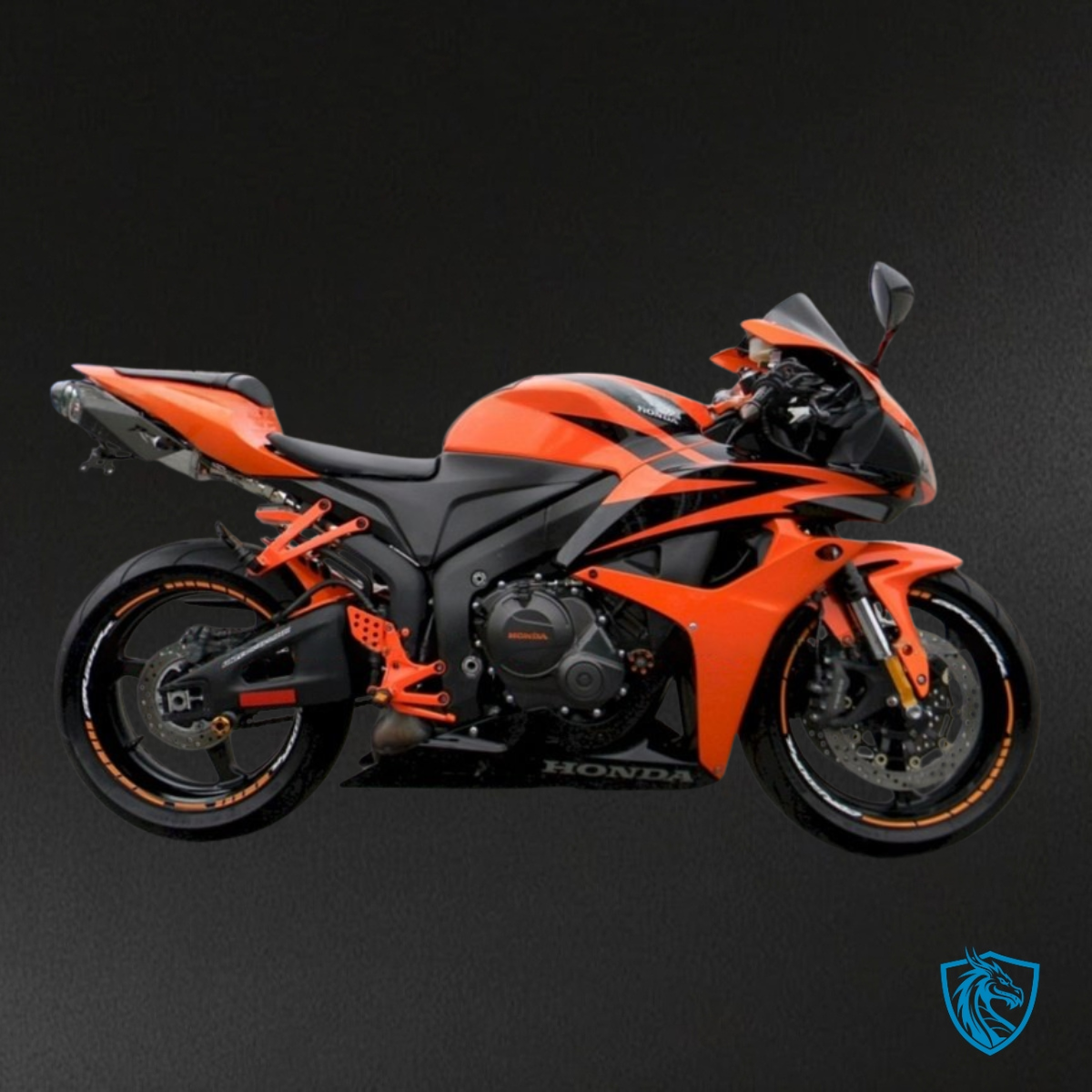 Honda CBR600RR (2007-2008) Orange & Black Fairing Kit - Aftermarket ABS Bodywork