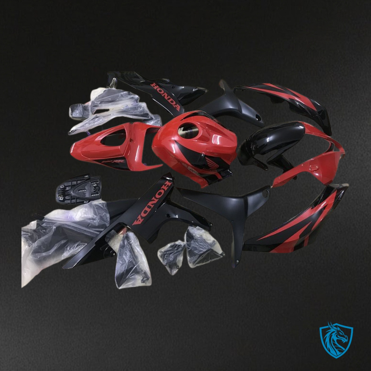 Honda CBR600RR (2007-2008) Red & Black - MERGEment Motorcycle Fairings Kit