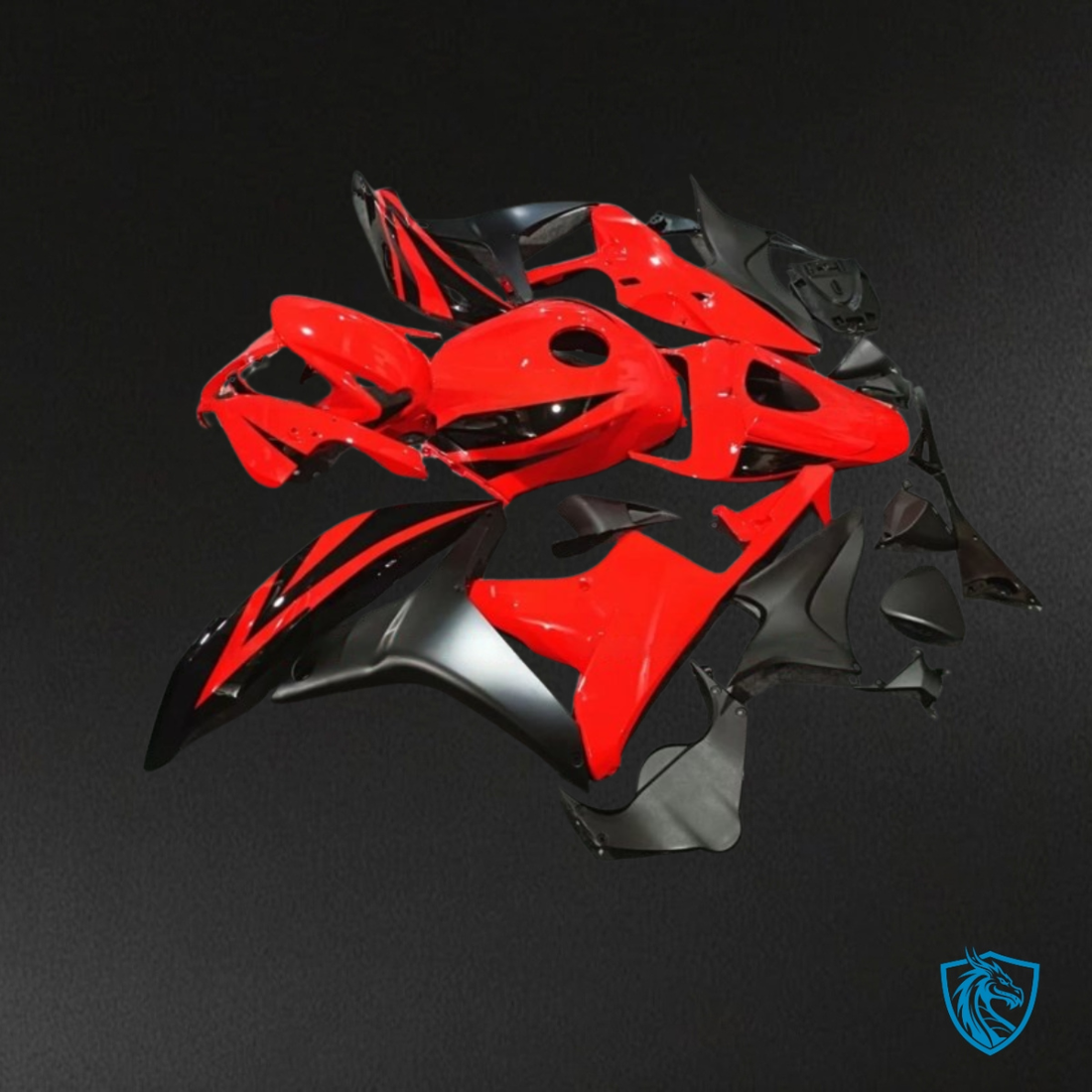 Honda CBR600RR (2007-2008) Red & Black Gloss Fairing Kit | ABS Bodywork