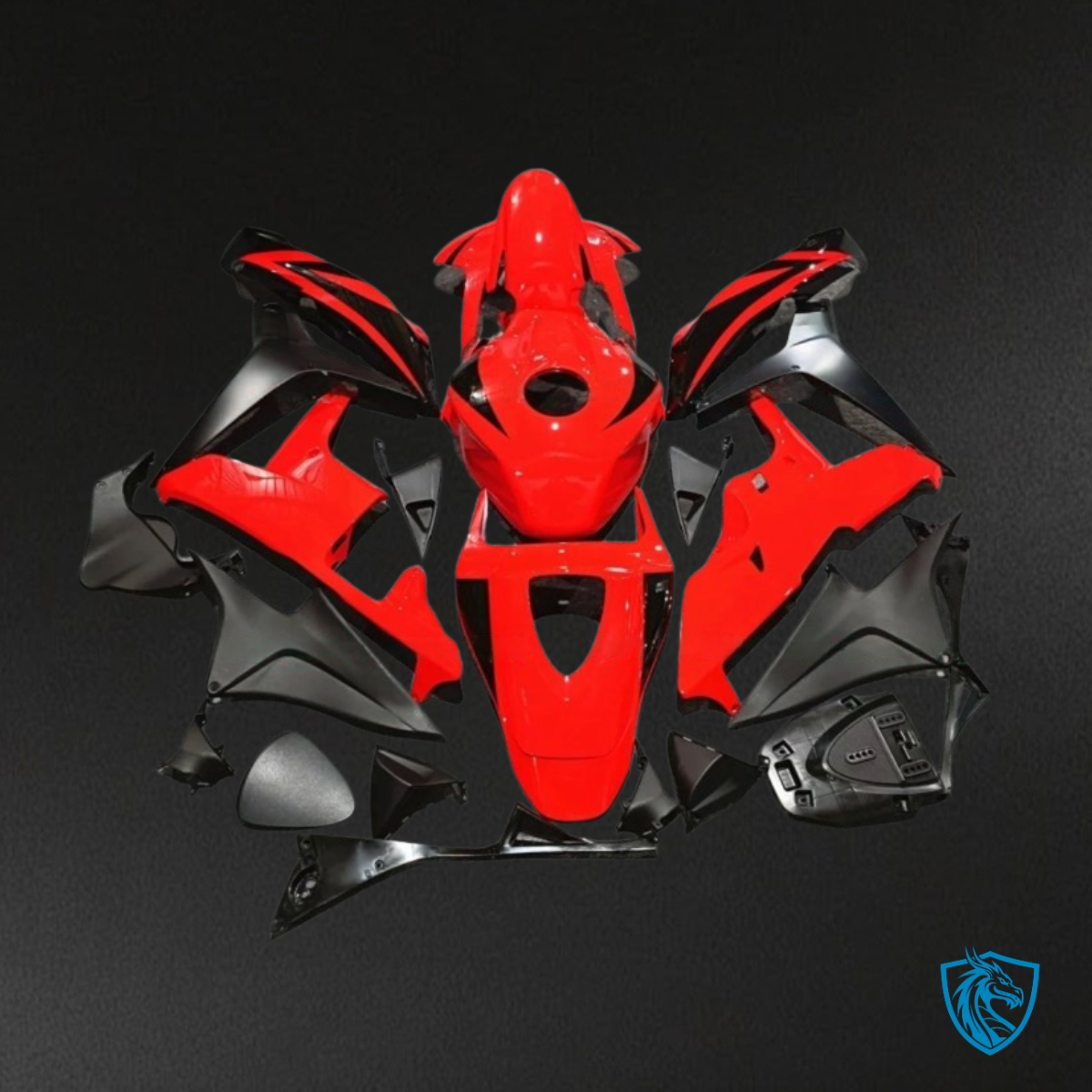 Honda CBR600RR (2007-2008) Red & Black Gloss Fairing Kit | ABS Bodywork