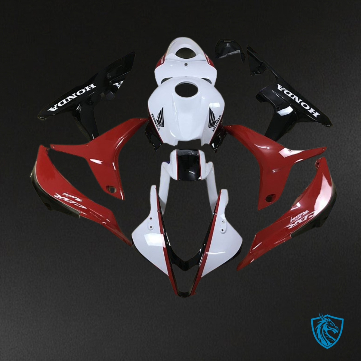 Honda CBR600RR (2007-2008) White, Red & Black Fairing Kit | ABS Bodywork