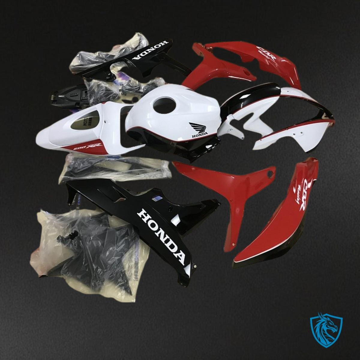 Honda CBR600RR (2007-2008) White, Red & Black Fairing Kit | ABS Bodywork