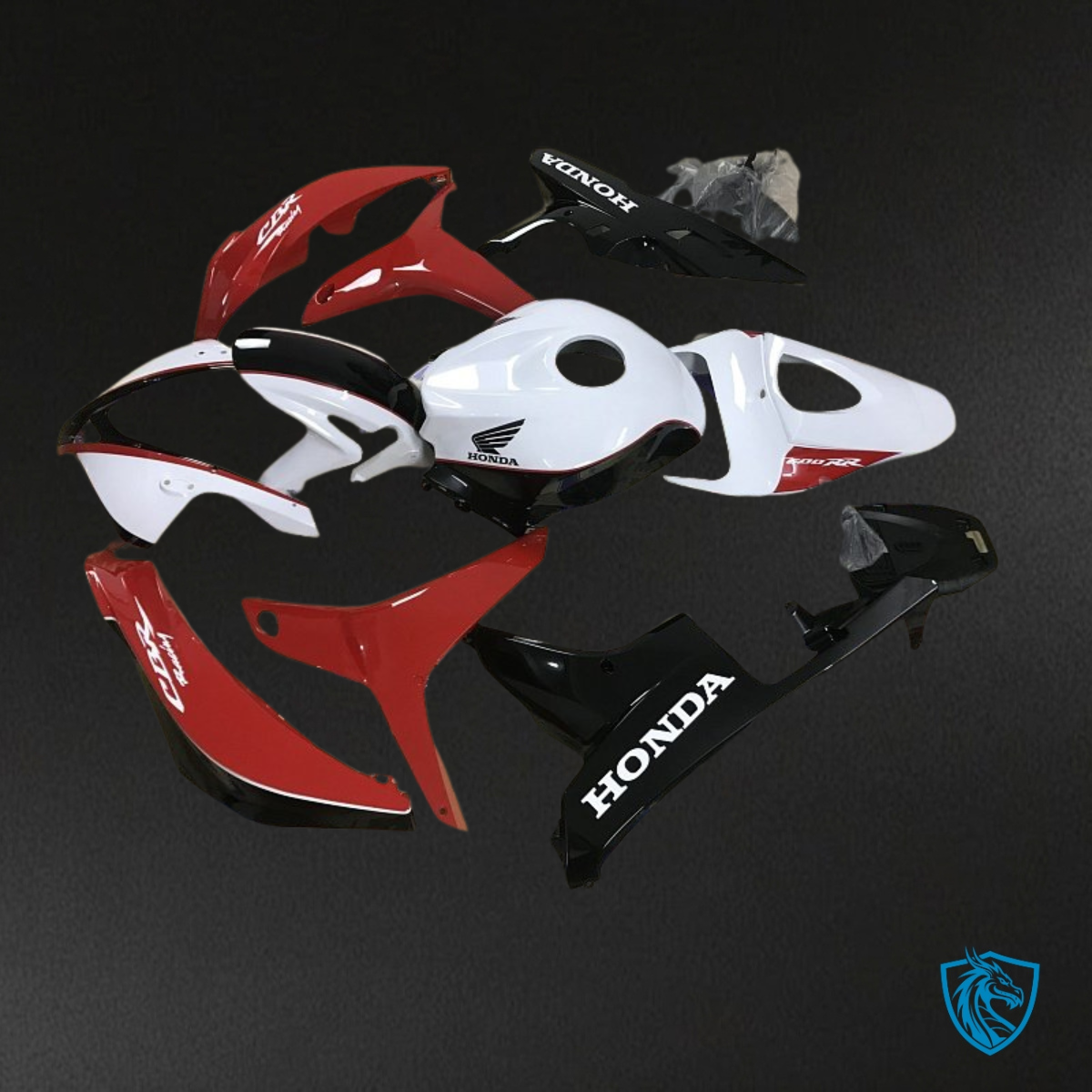Honda CBR600RR (2007-2008) White, Red & Black Fairing Kit | ABS Bodywork