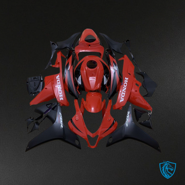 Honda CBR600RR (2007-2008) Red, Black & White Logo Fairing Kit - Aftermarket ABS Bodywork