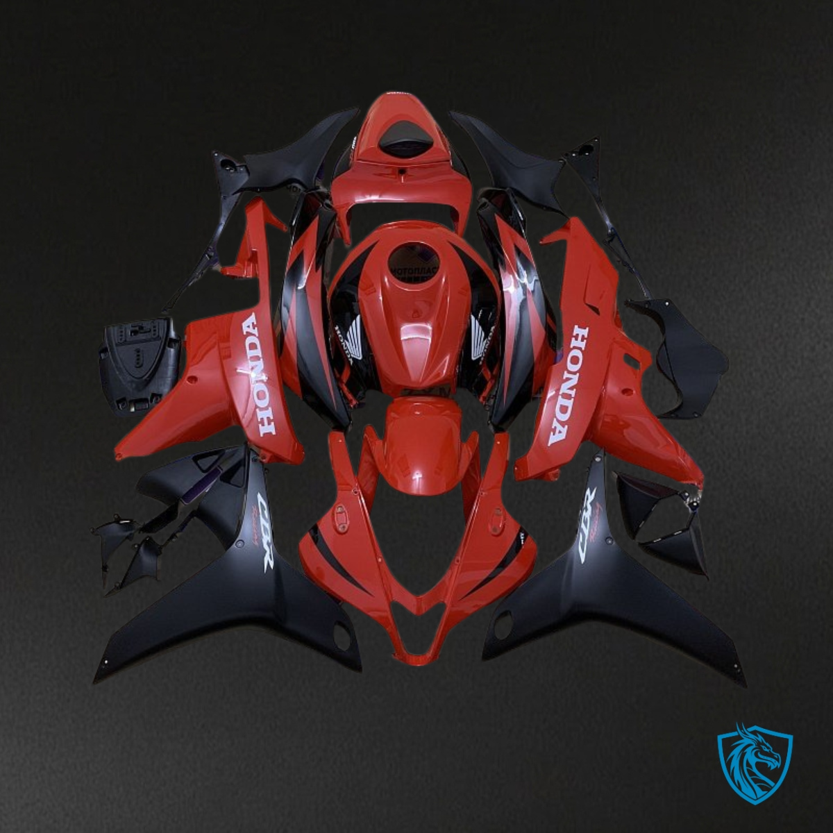 Honda CBR600RR (2007-2008) Red & Black Fairing Kit - Aftermarket ABS Bodywork