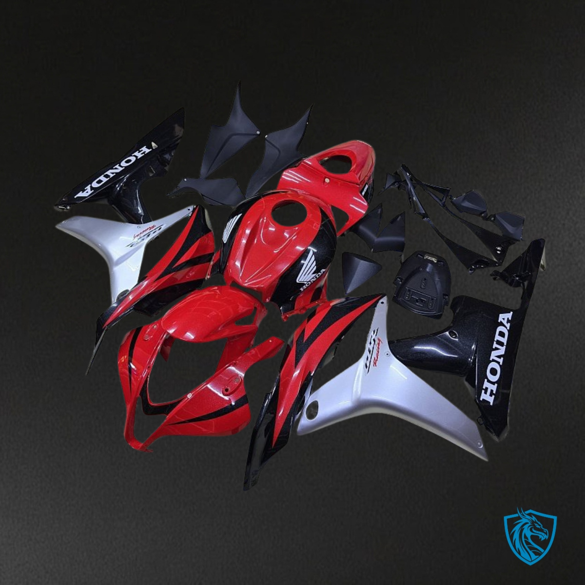 Honda CBR600RR (2007-2008) Gloss Red, Gray & Black Fairing Kit | ABS Bodywork
