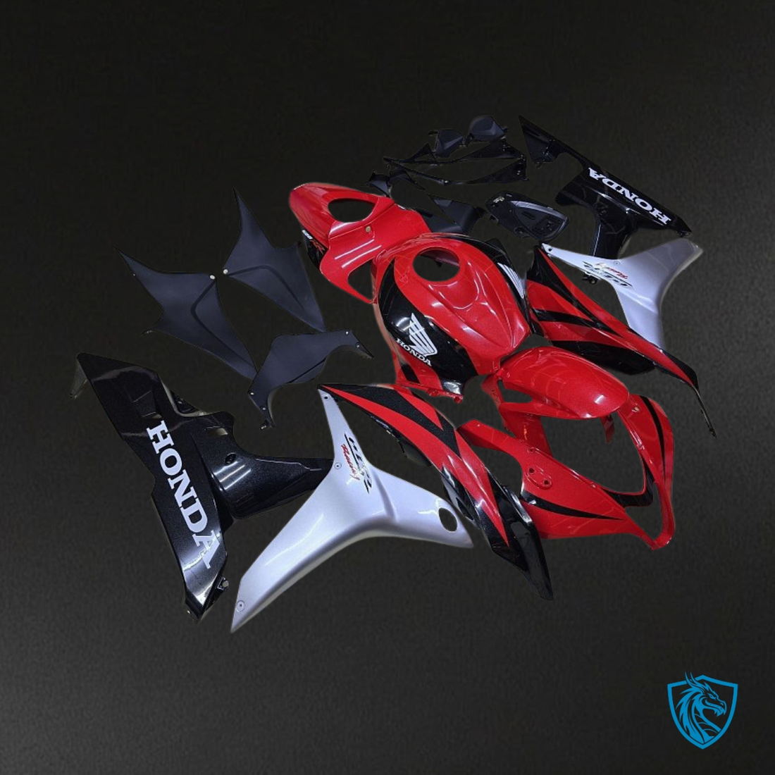 Honda CBR600RR (2007-2008) Gloss Red, Gray & Black Fairing Kit | ABS Bodywork