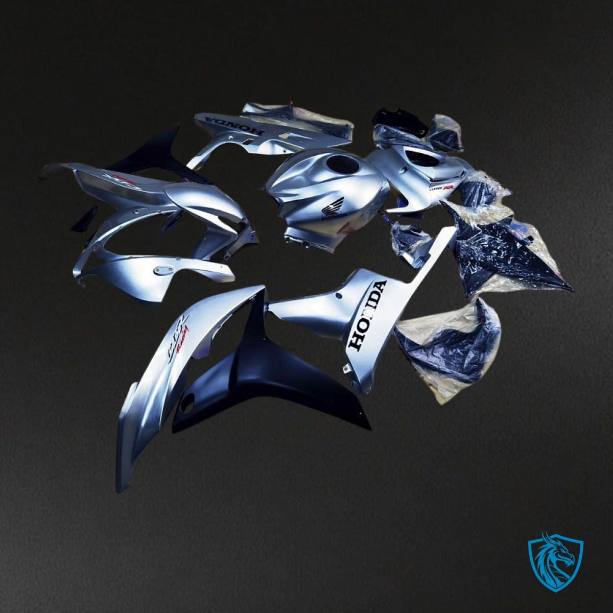 Honda CBR600RR (2007-2008) Silver & Black - Custom ABS Fairing Kit