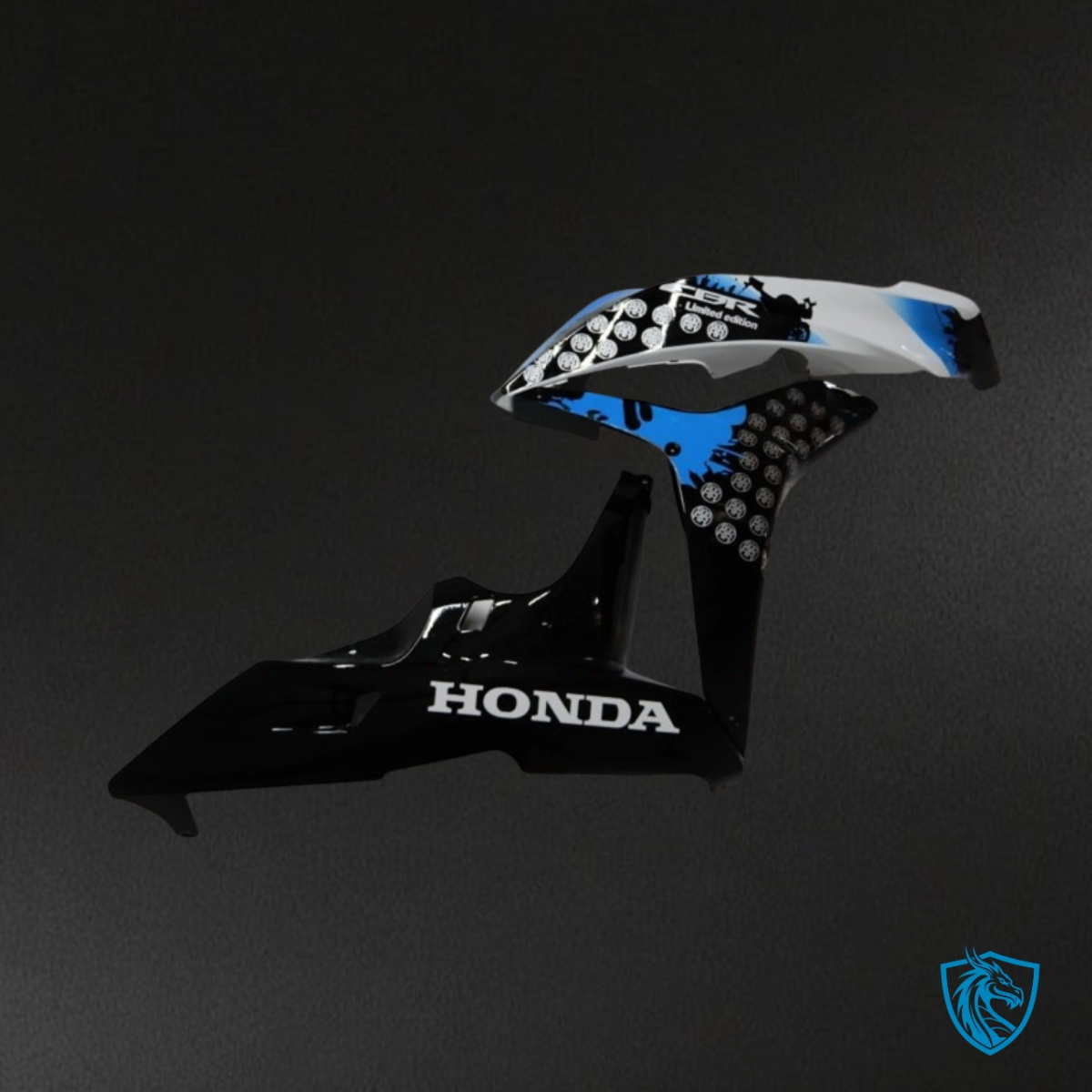 Honda CBR600RR (2007-2008) White, Black & Blue Fairing Kit - Aftermarket ABS Bodywork
