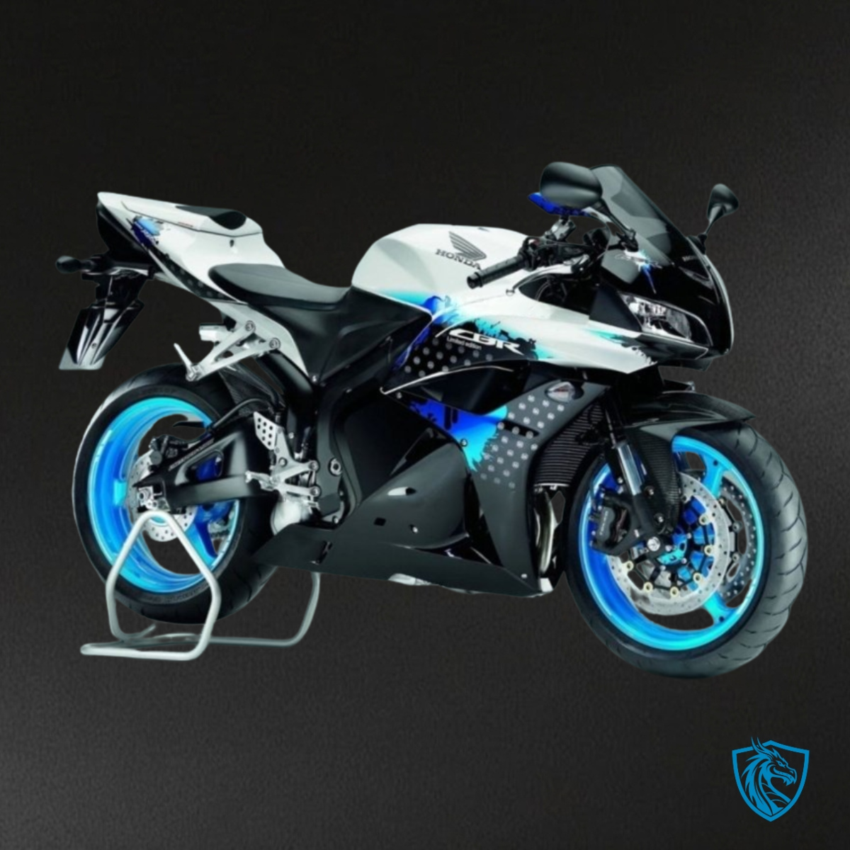 Honda CBR600RR (2007-2008) White, Black & Blue Fairing Kit - Aftermarket ABS Bodywork