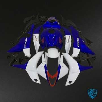 Honda CBR600RR (2007-2008) Glossy Blue & White - Custom ABS Fairing Kit