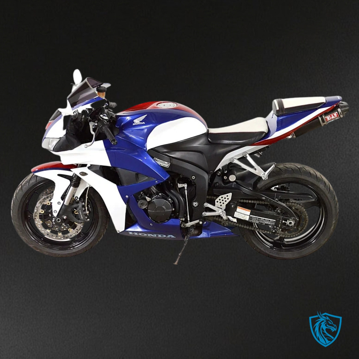 Honda CBR600RR (2007-2008) Glossy Blue & White - Custom ABS Fairing Kit