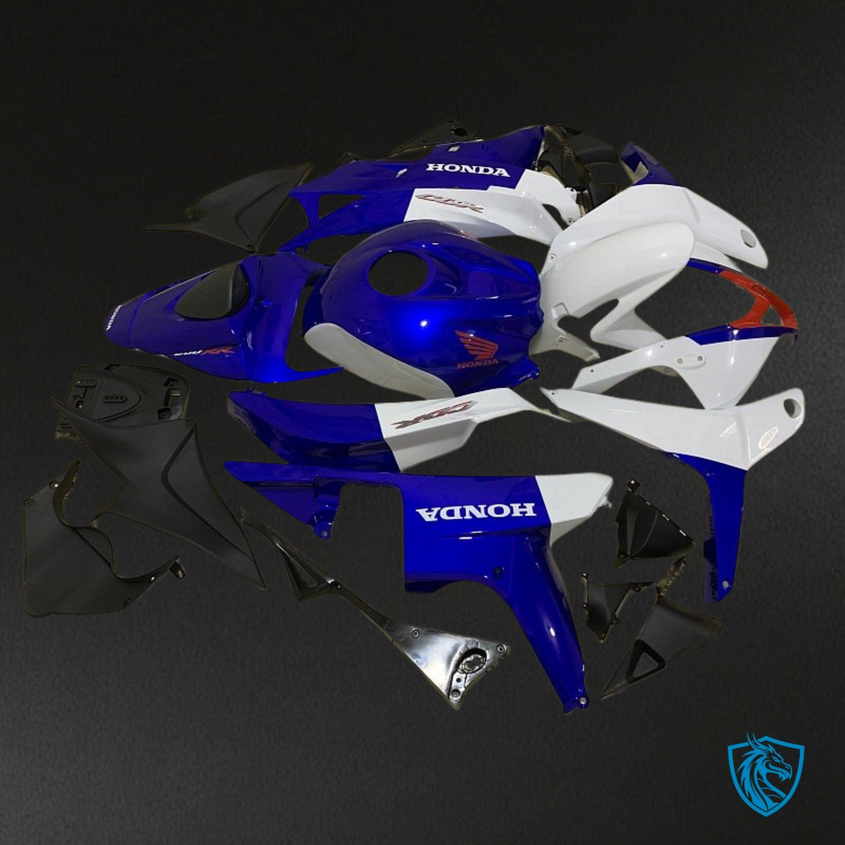 Honda CBR600RR (2007-2008) Glossy Blue & White - Custom ABS Fairing Kit