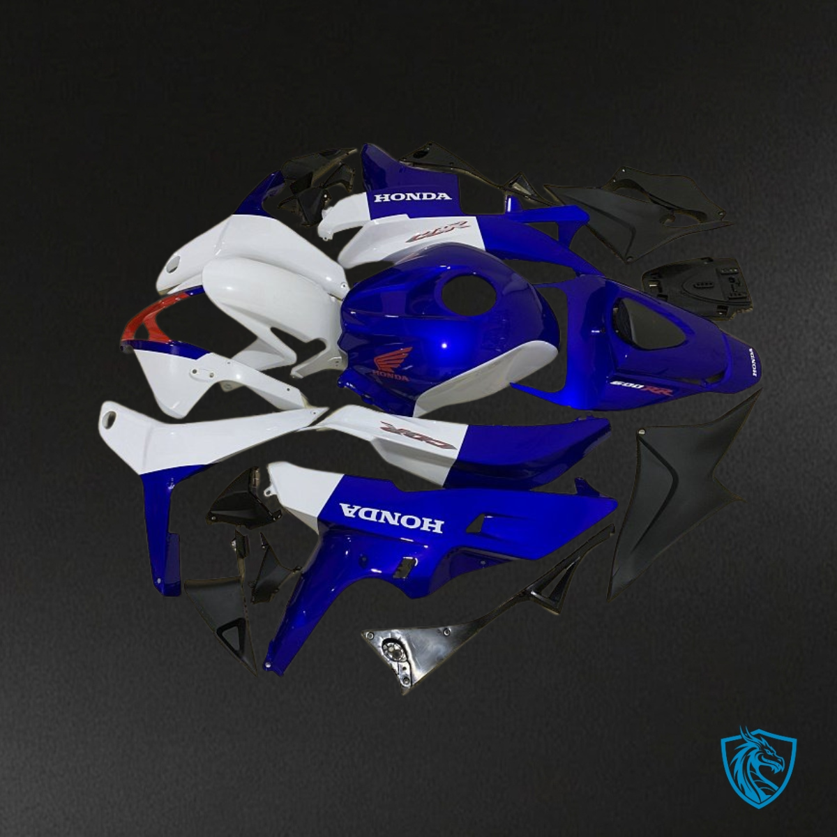 Honda CBR600RR (2007-2008) Glossy Blue & White Fairing Kit | ABS Bodywork