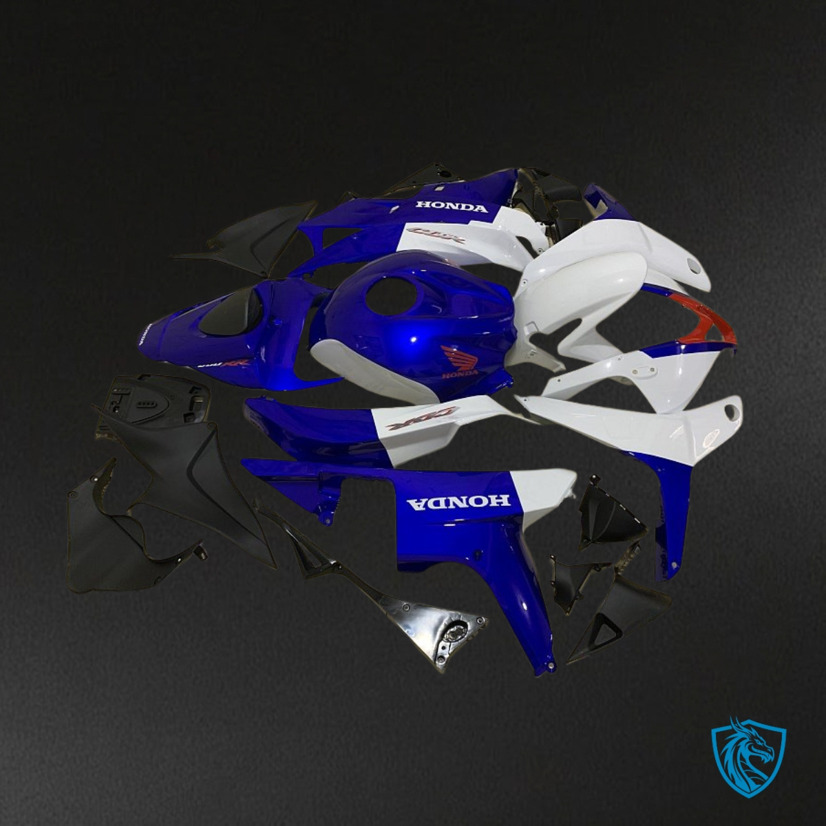 Honda CBR600RR (2007-2008) Glossy Blue & White Fairing Kit | ABS Bodywork