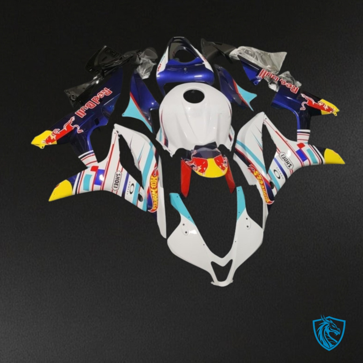 Honda CBR600RR (2007-2008) White, Blue & Red - MERGEment Motorcycle Fairings Kit