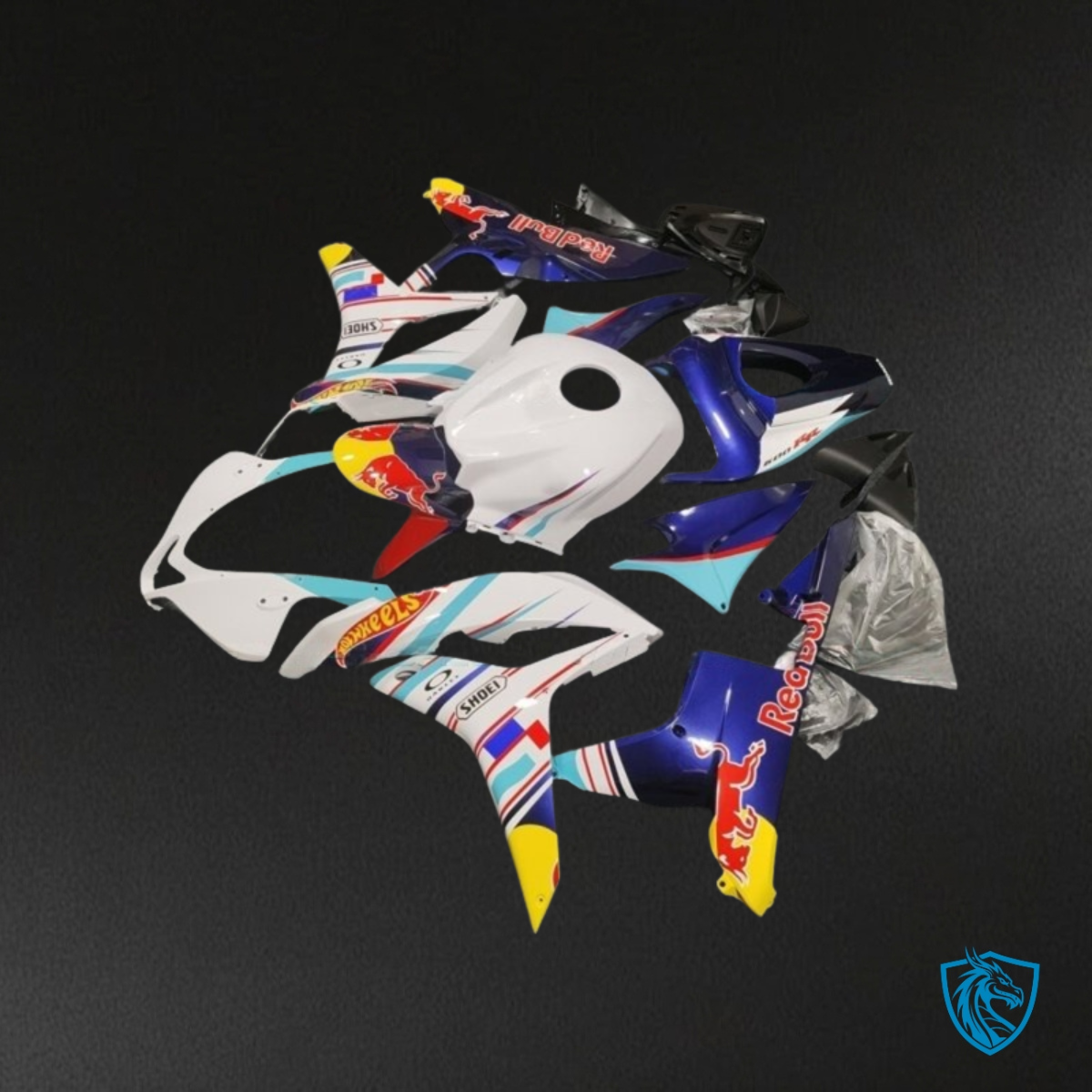Honda CBR600RR (2007-2008) White, Blue & Red - MERGEment Motorcycle Fairings Kit