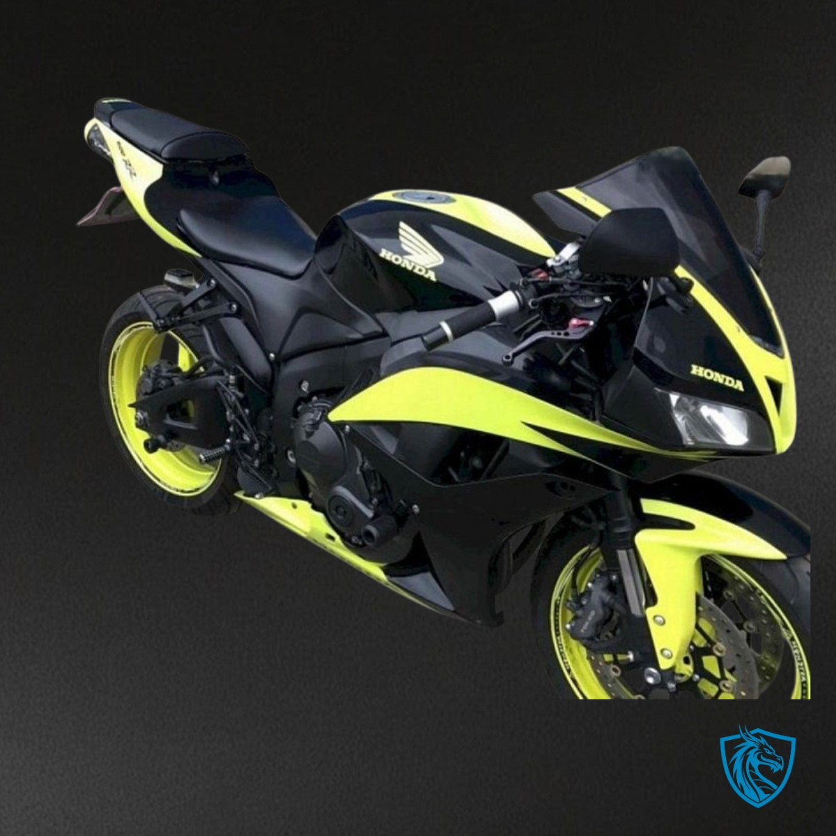Honda CBR600RR (2007-2008) Yellow & Black Glossy - Custom ABS Fairing Kit