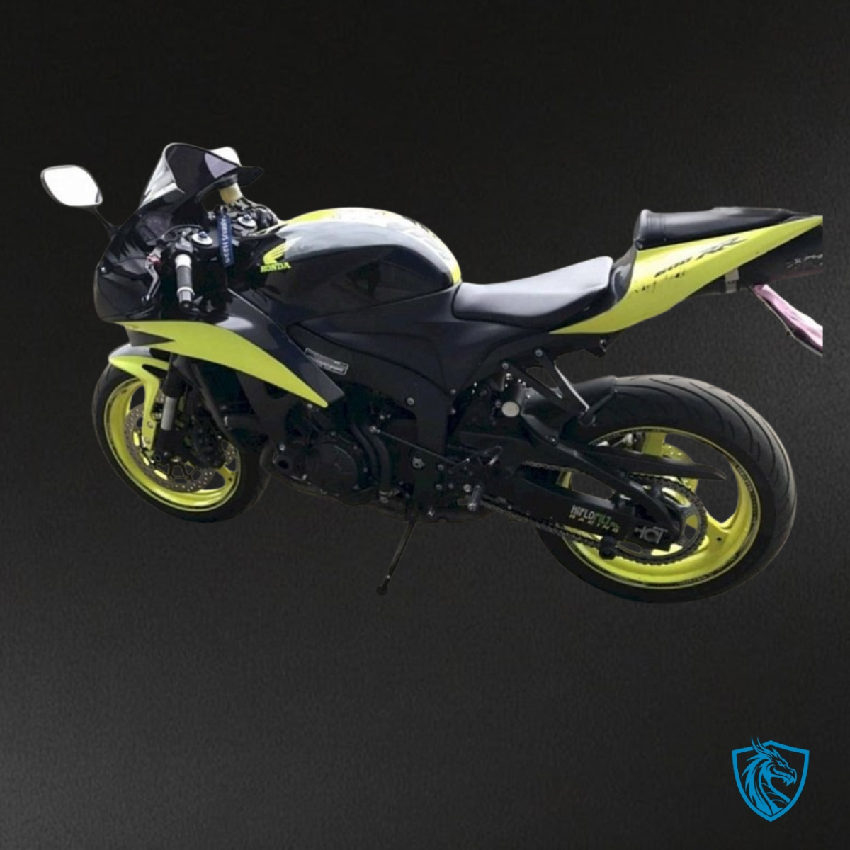Honda CBR600RR (2007-2008) Yellow & Black Glossy - Custom ABS Fairing Kit