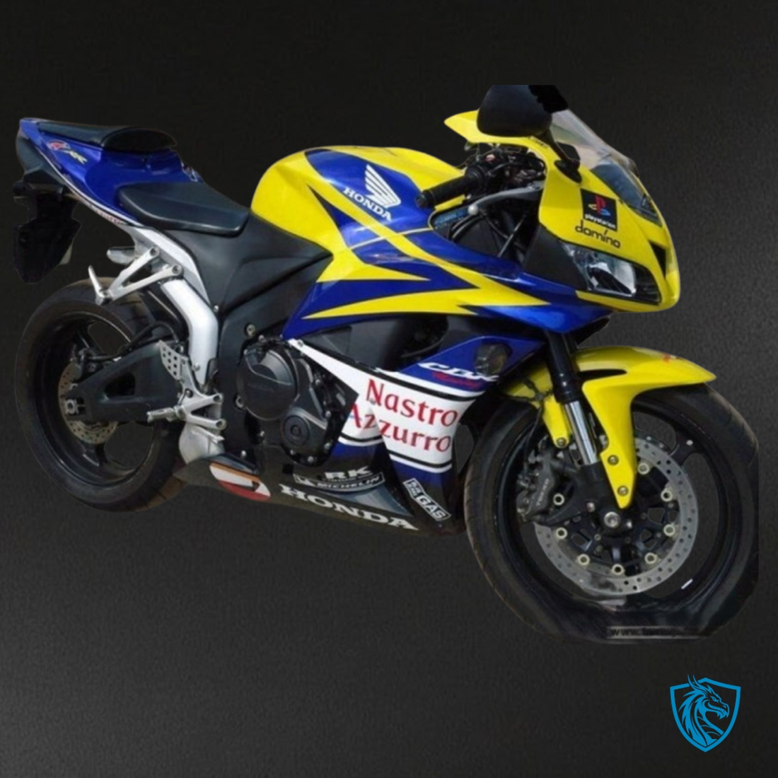 Honda CBR600RR (2007-2008) Yellow & Blue Nastro Azzurro - MERGEment Motorcycle Fairings Kit
