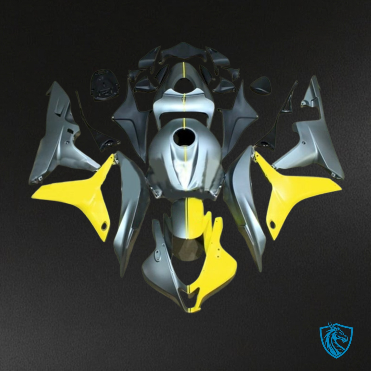 Honda CBR600RR (2007-2008) Yellow & Gray Fairing Kit | ABS Bodywork