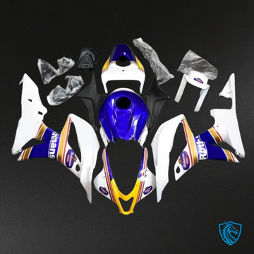 Honda CBR600RR (2007-2008) Yellow, White, Black & Blue - Custom ABS Fairing Kit