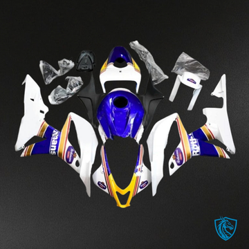 Honda CBR600RR (2007-2008) Yellow, White & Blue Fairing Kit - Aftermarket ABS Bodywork