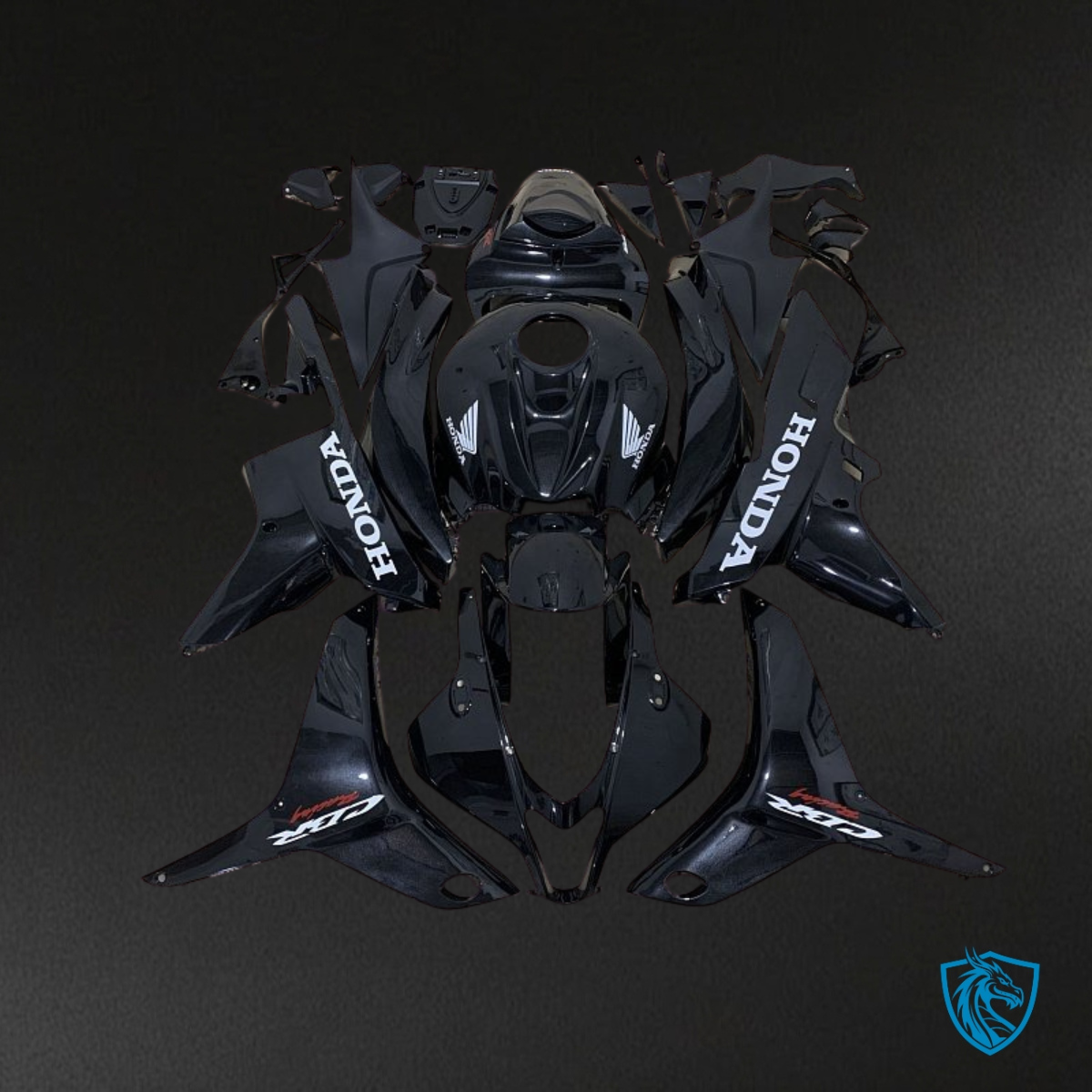 Honda CBR600RR (2007-2008) Gloss Black Fairing Kit - Aftermarket ABS Bodywork