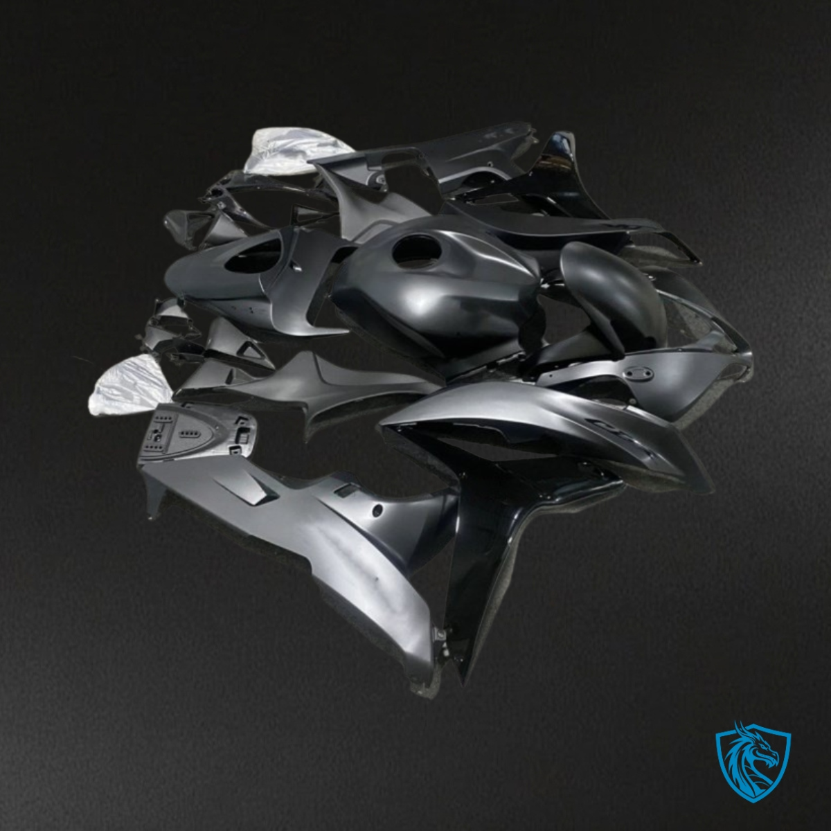Honda CBR600RR (2007-2008) Glossy Matte Black - Custom ABS Fairing Kit