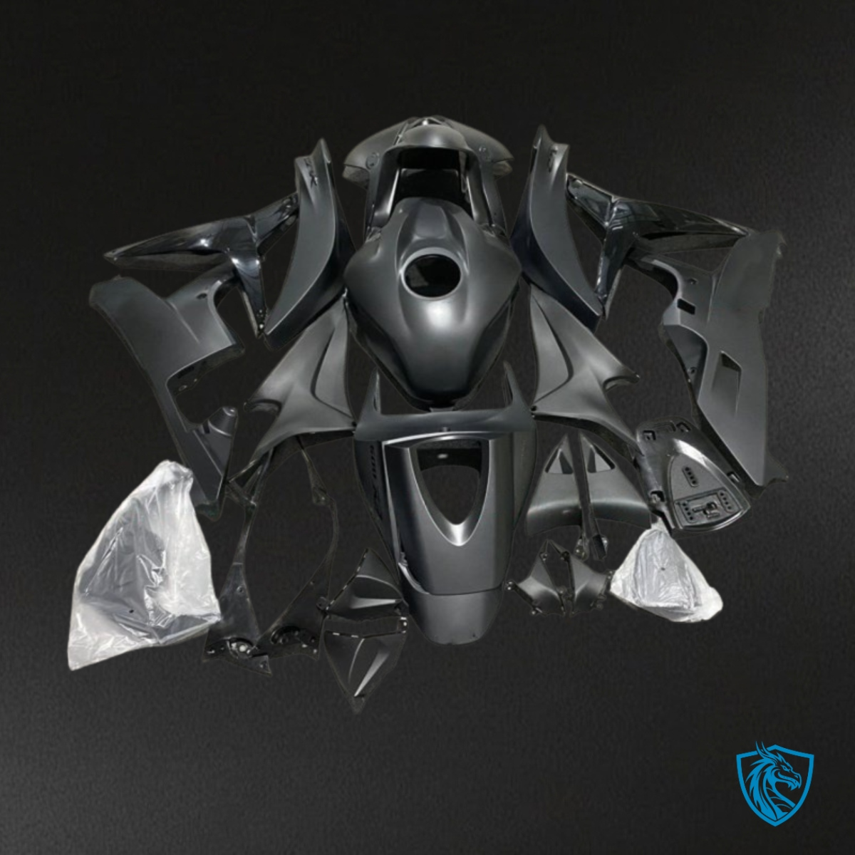 Honda CBR600RR (2007-2008) Glossy Matte Black - Custom ABS Fairing Kit