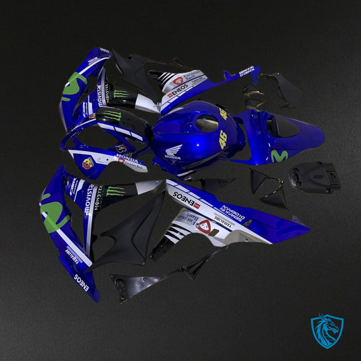 Honda CBR600RR (2007-2008) Blue & Silver Movistar - MERGEment Motorcycle Fairings Kit