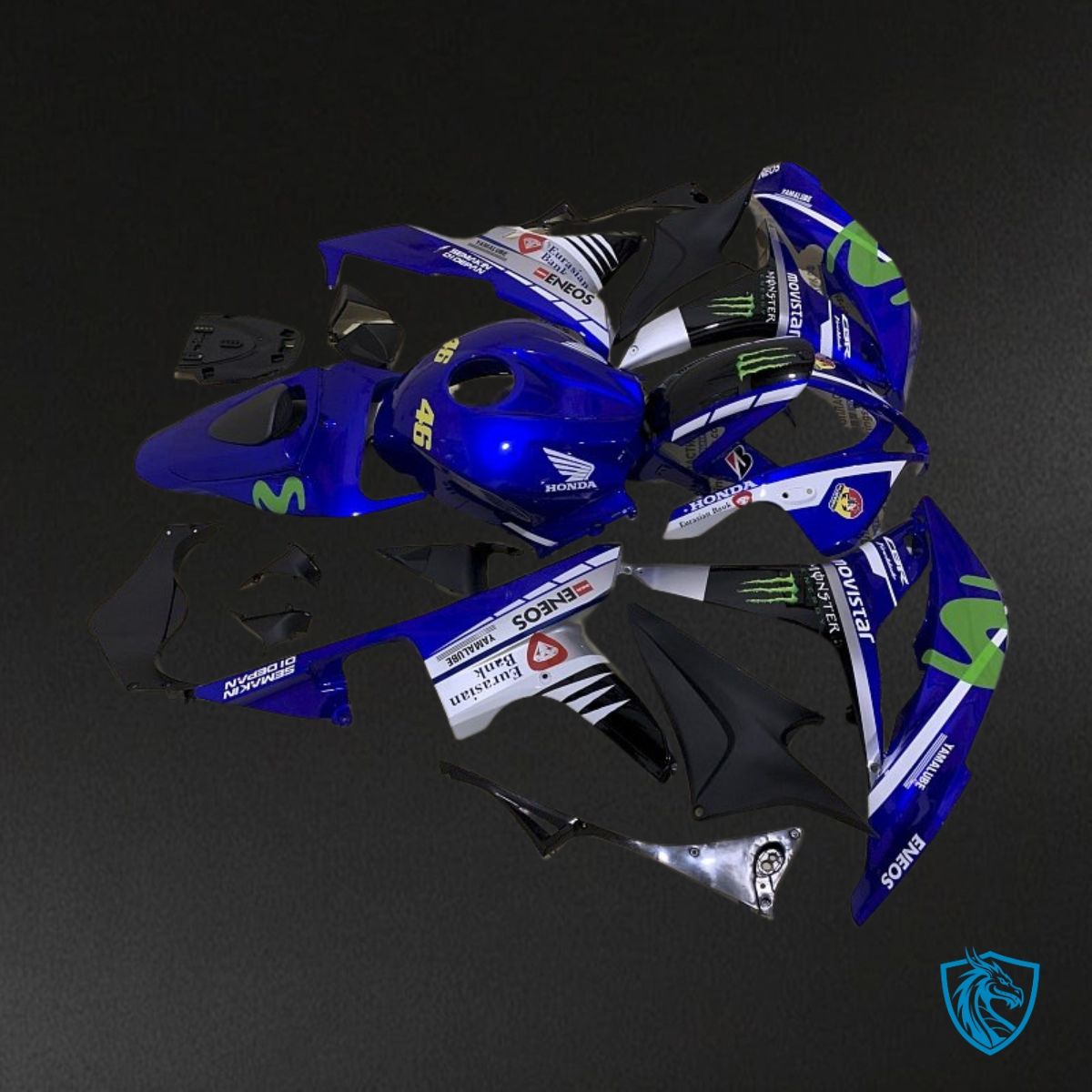 Honda CBR600RR (2007-2008) Blue & Silver Movistar - MERGEment Motorcycle Fairings Kit