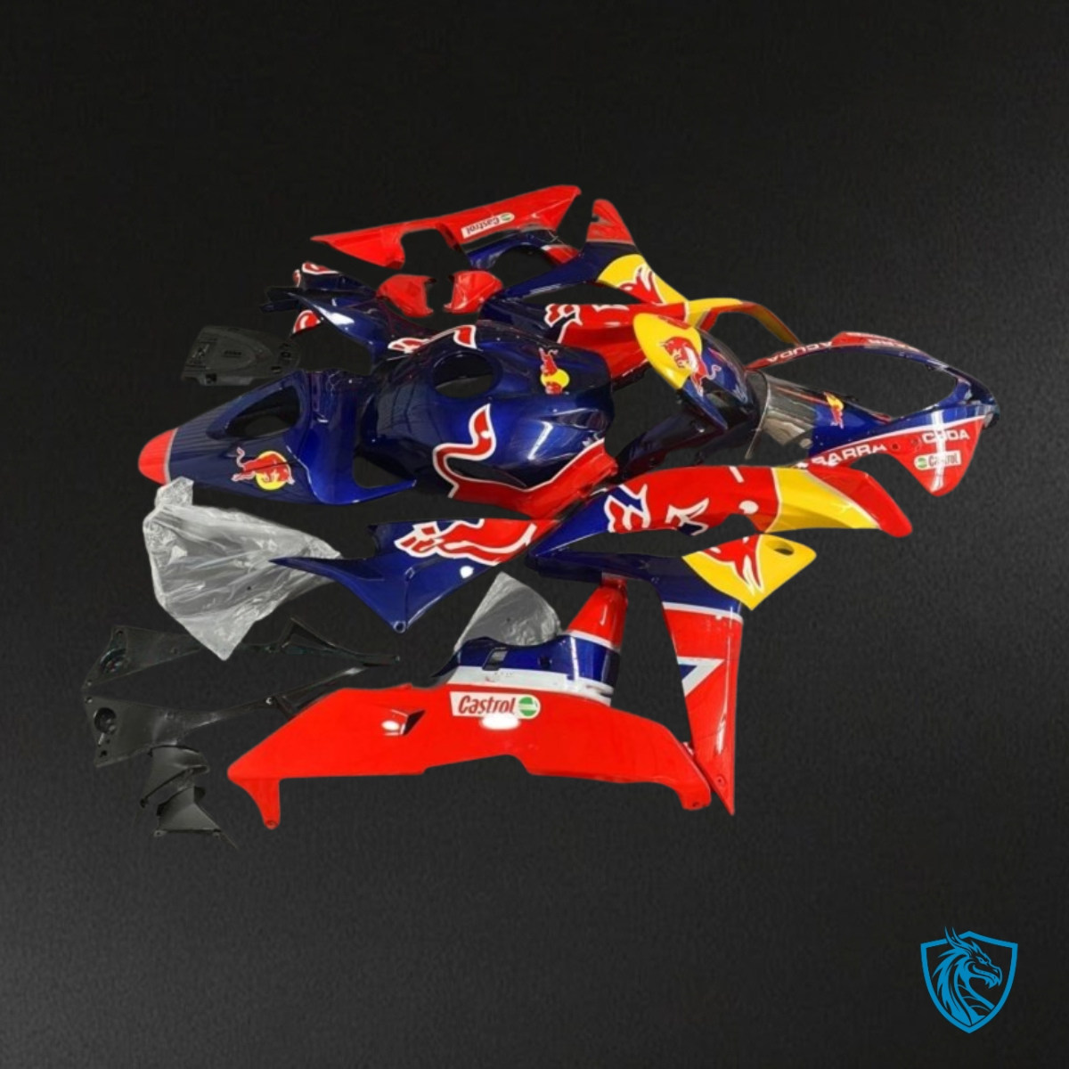Honda CBR600RR (2007-2008) Red, Blue & Yellow - MERGEment Motorcycle Fairings Kit