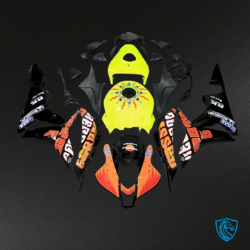 Honda CBR600RR (2007-2008) Repsol Black, Yellow & Orange Fairing Kit | ABS Bodywork
