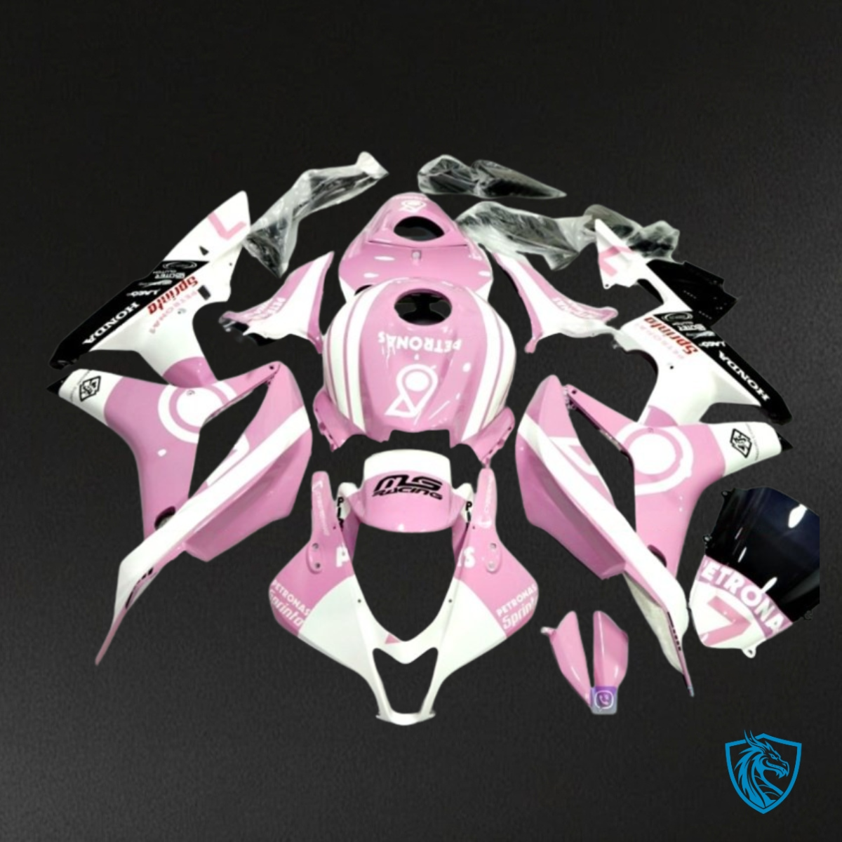 Honda CBR600RR (2007-2008) White & Pink - MERGEment Motorcycle Fairings Kit