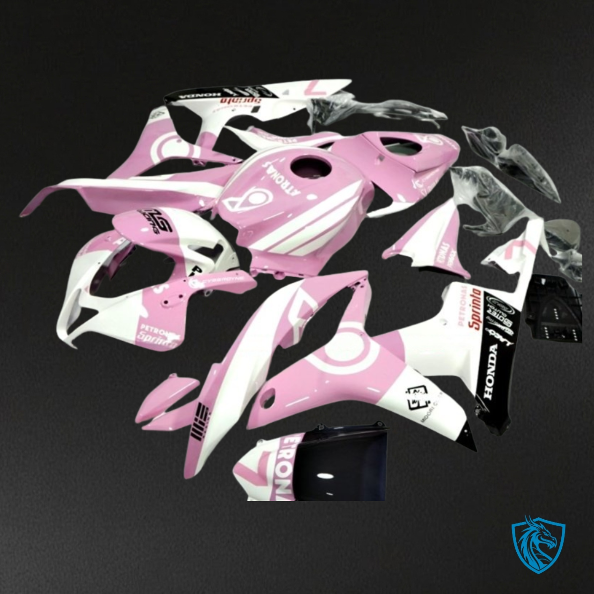 Honda CBR600RR (2007-2008) White & Pink - MERGEment Motorcycle Fairings Kit