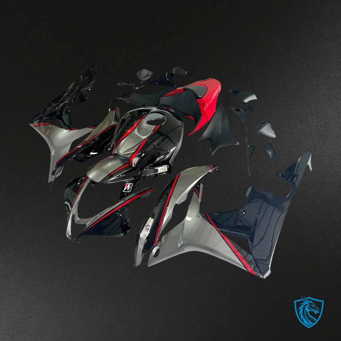 Honda CBR600RR (2007-2008) Red Gray & Black - Fairing Kit